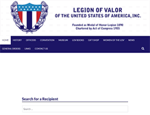 Tablet Screenshot of legionofvalor.org